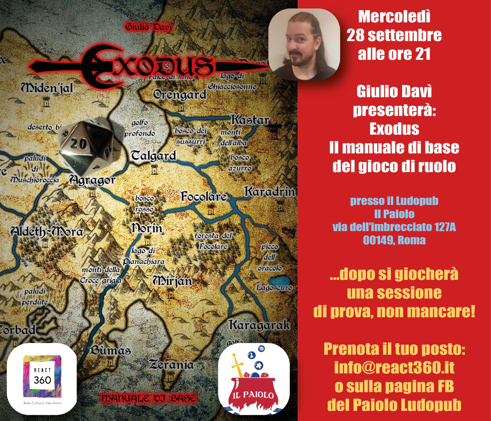 "Exodus - Il Manuale di Base" @ LudoPub "Il Paiolo" (28/09/2022) 
